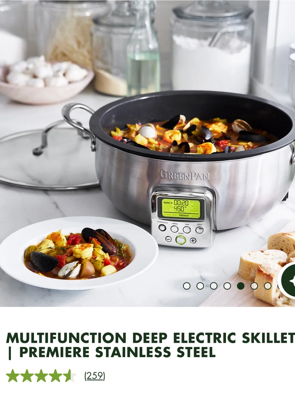 GreenPan Electric Multi-Cooker in Stainless Steel with Digital Timer